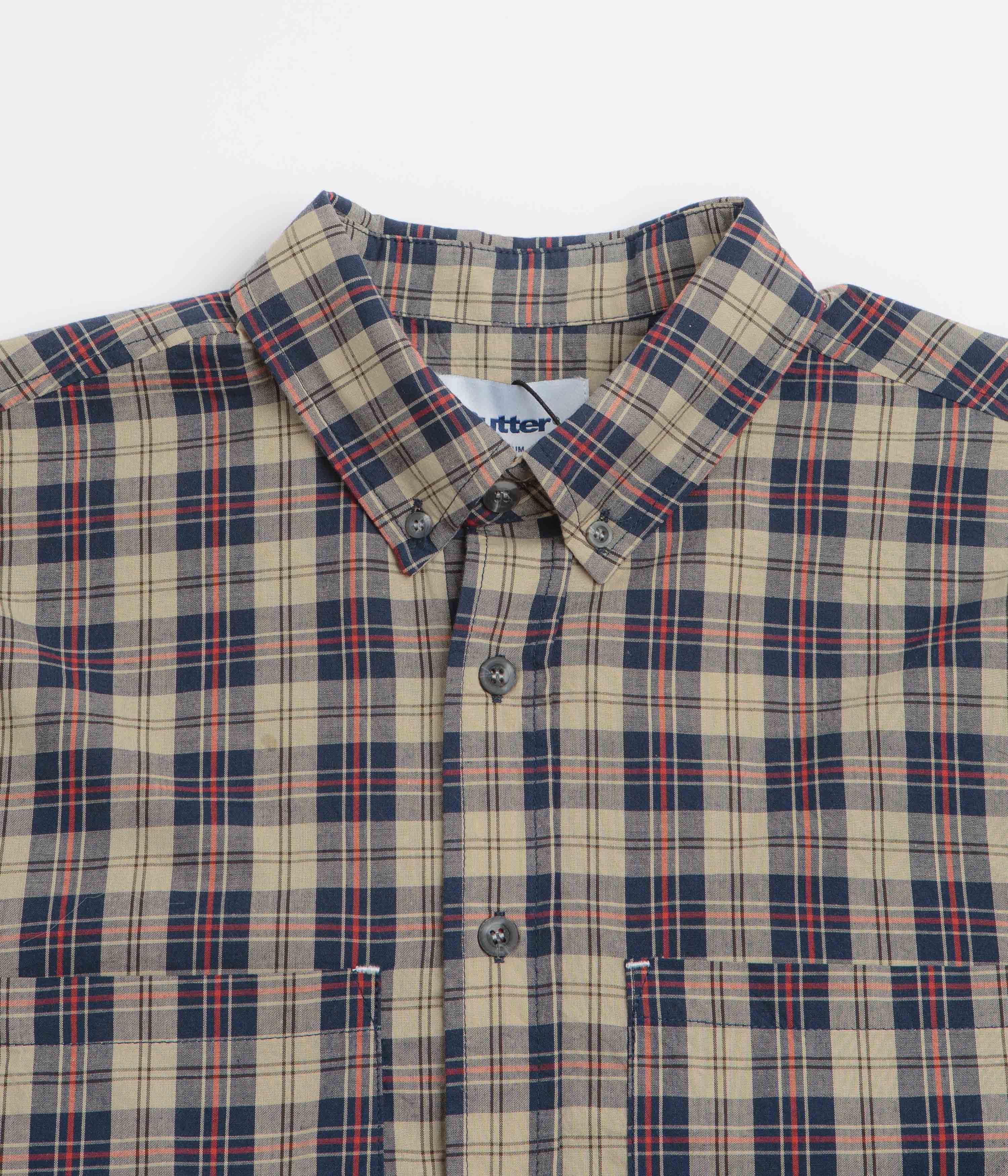 Butter Goods Plaid Shirt - Beige / Navy