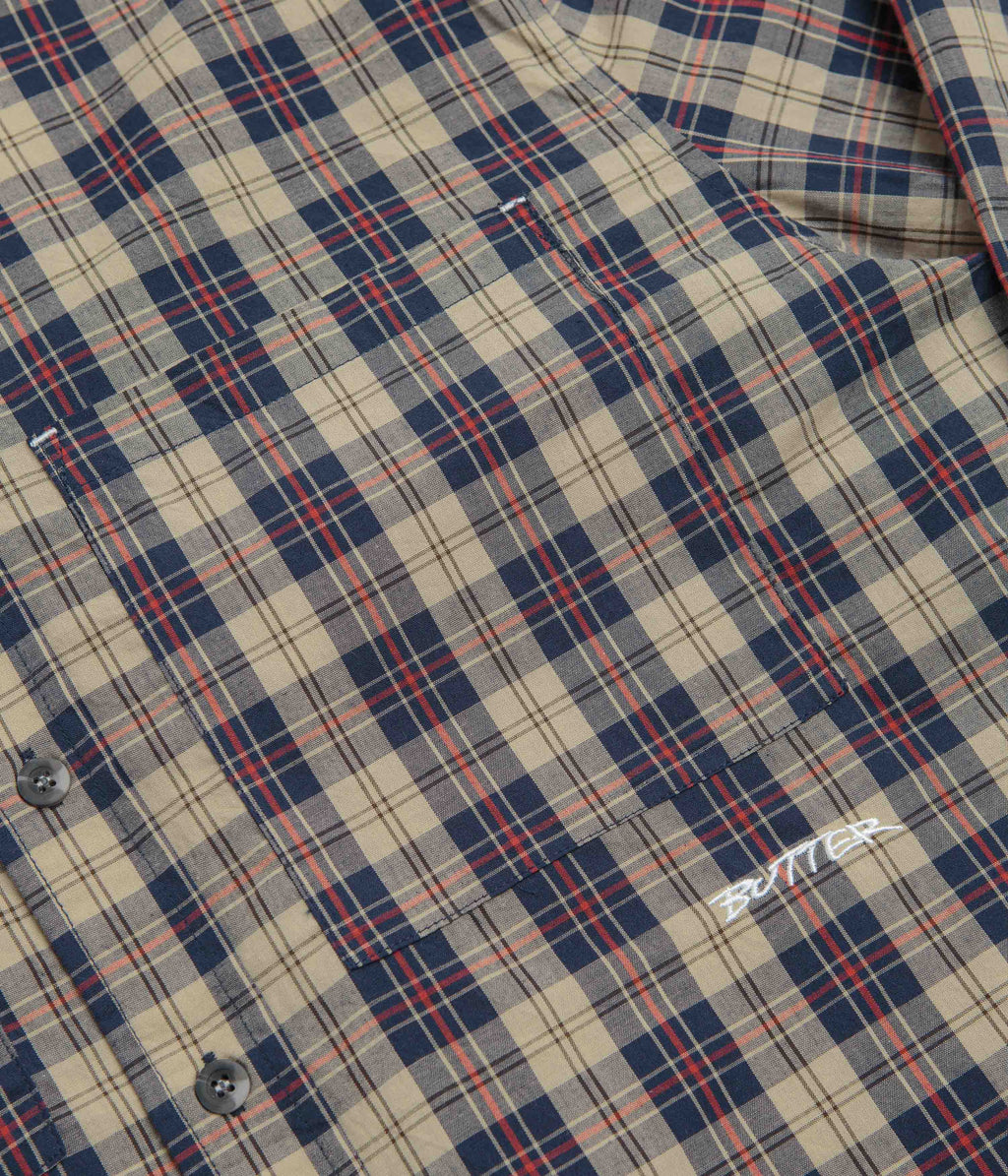 Butter Goods Plaid Shirt - Beige / Navy