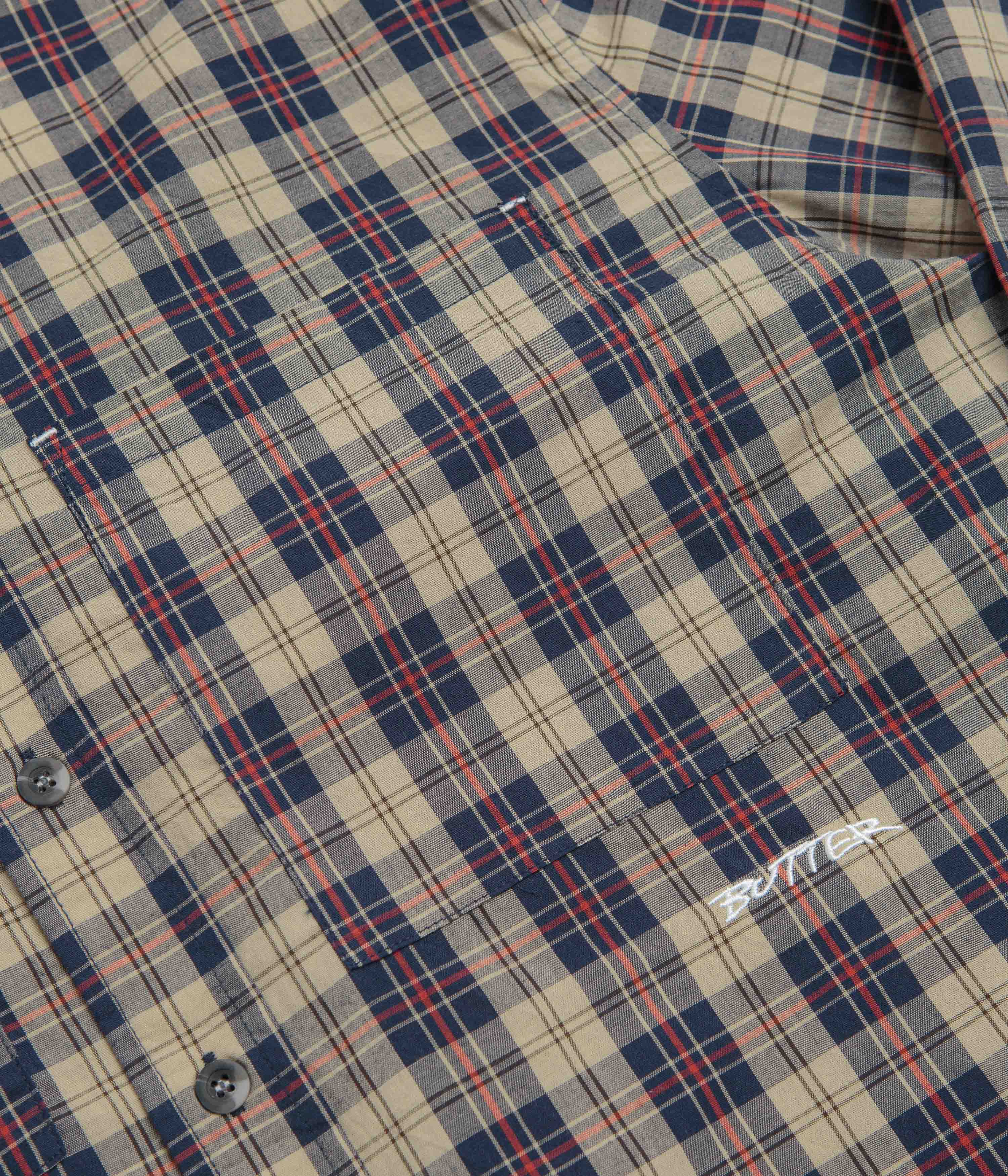 Butter Goods Plaid Shirt - Beige / Navy