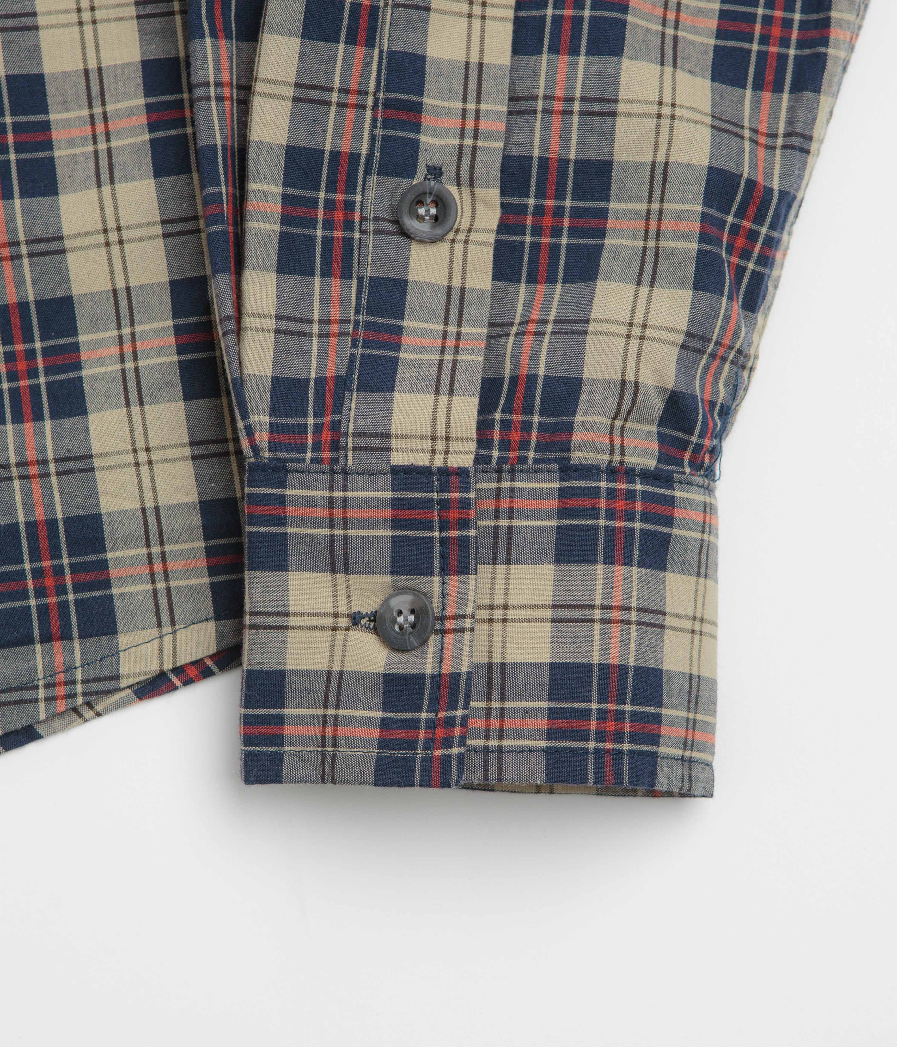 Butter Goods Plaid Shirt - Beige / Navy