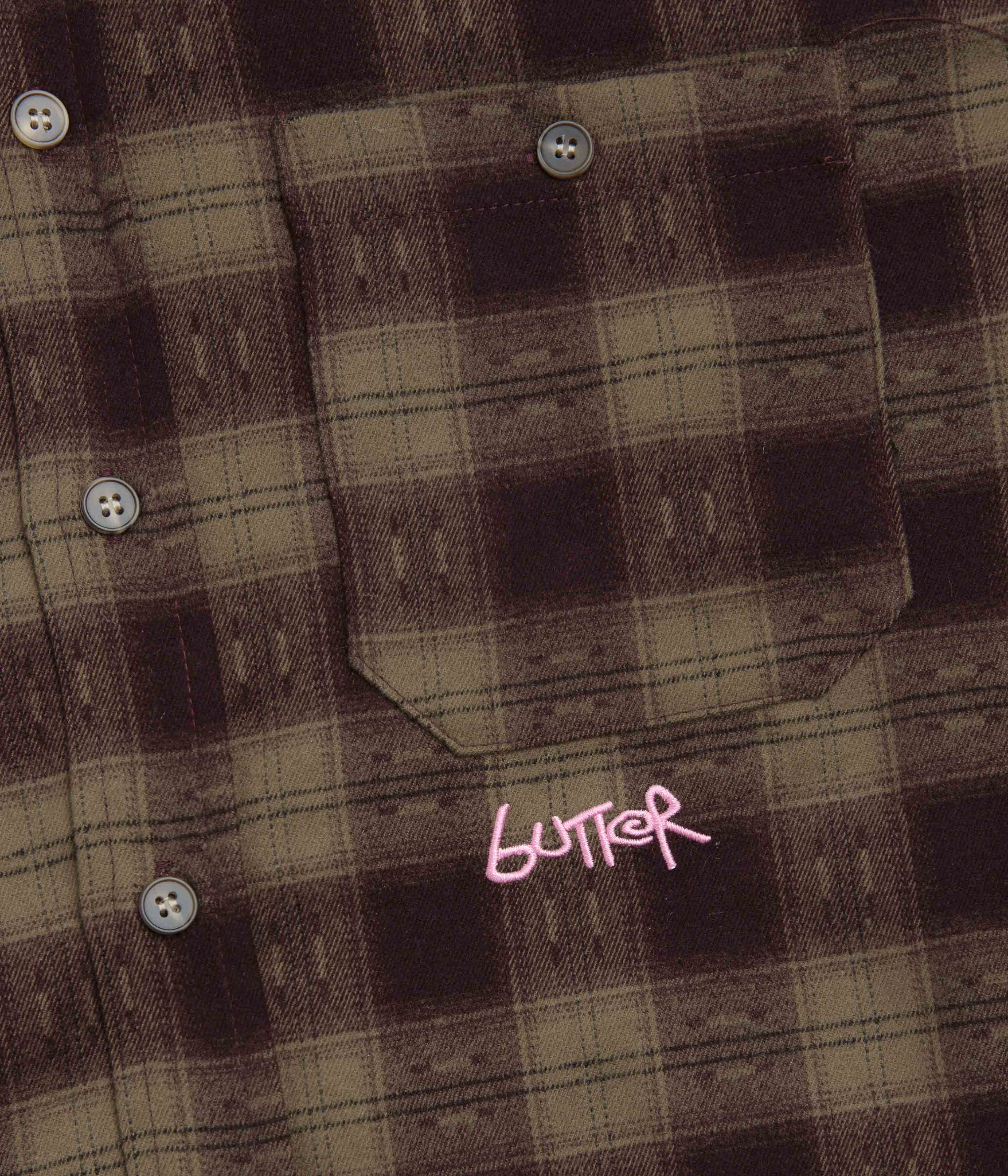 Butter Goods Sirocco Shirt - Plum / Taupe