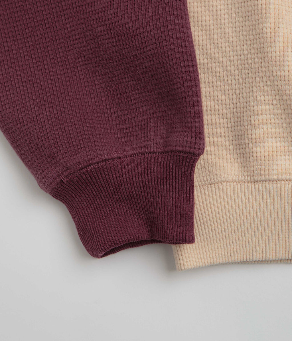 Butter Goods Sketch Waffle Crewneck Sweatshirt - Cream / Red