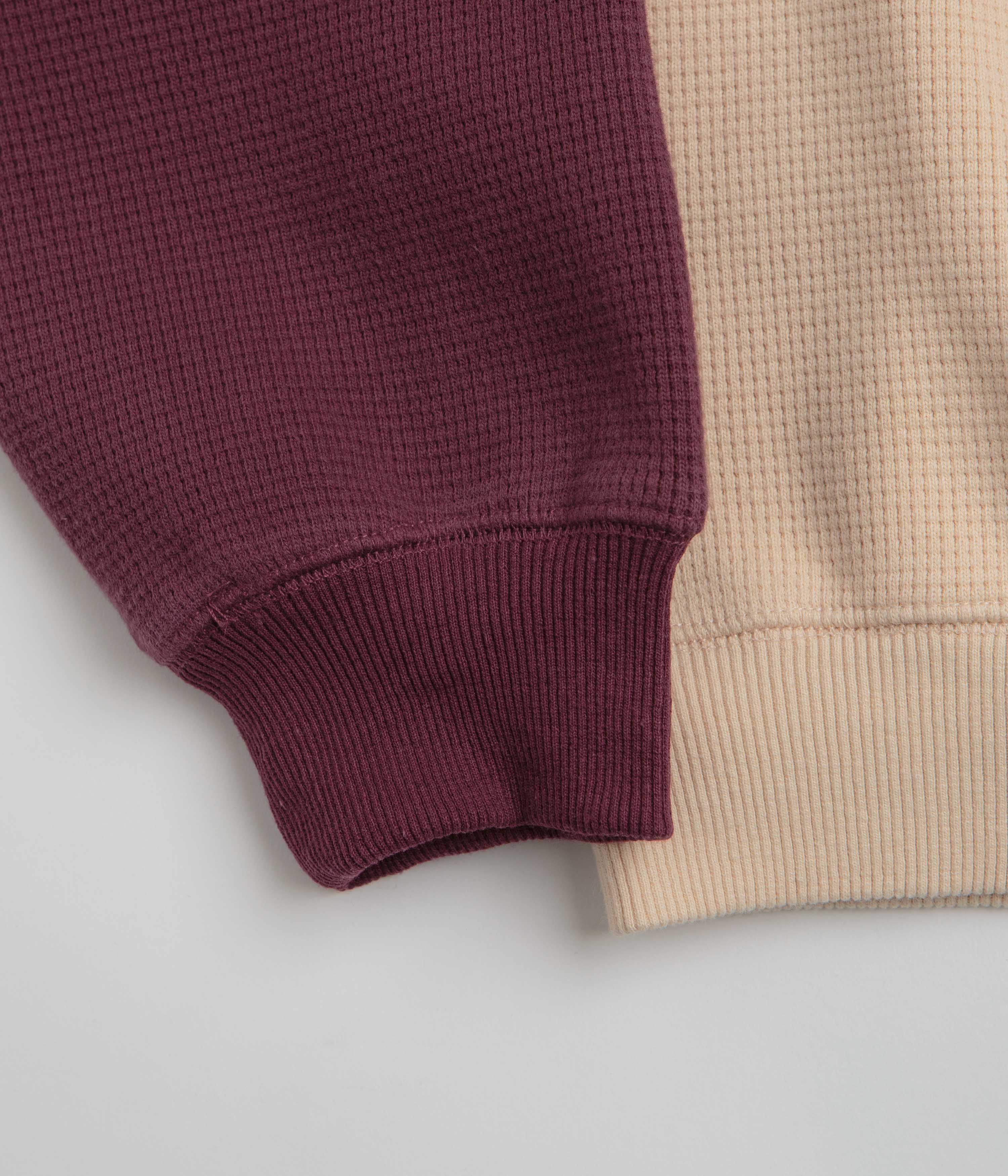 Butter Goods Sketch Waffle Crewneck Sweatshirt - Cream / Red