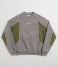 Butter Goods Tread Crewneck Sweatshirt - Concrete / Moss