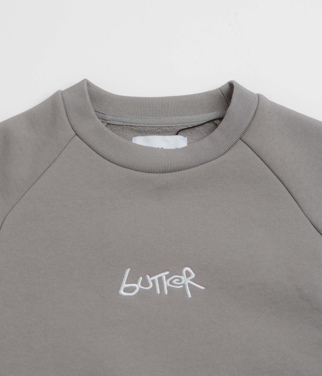 Butter Goods Tread Crewneck Sweatshirt - Concrete / Moss