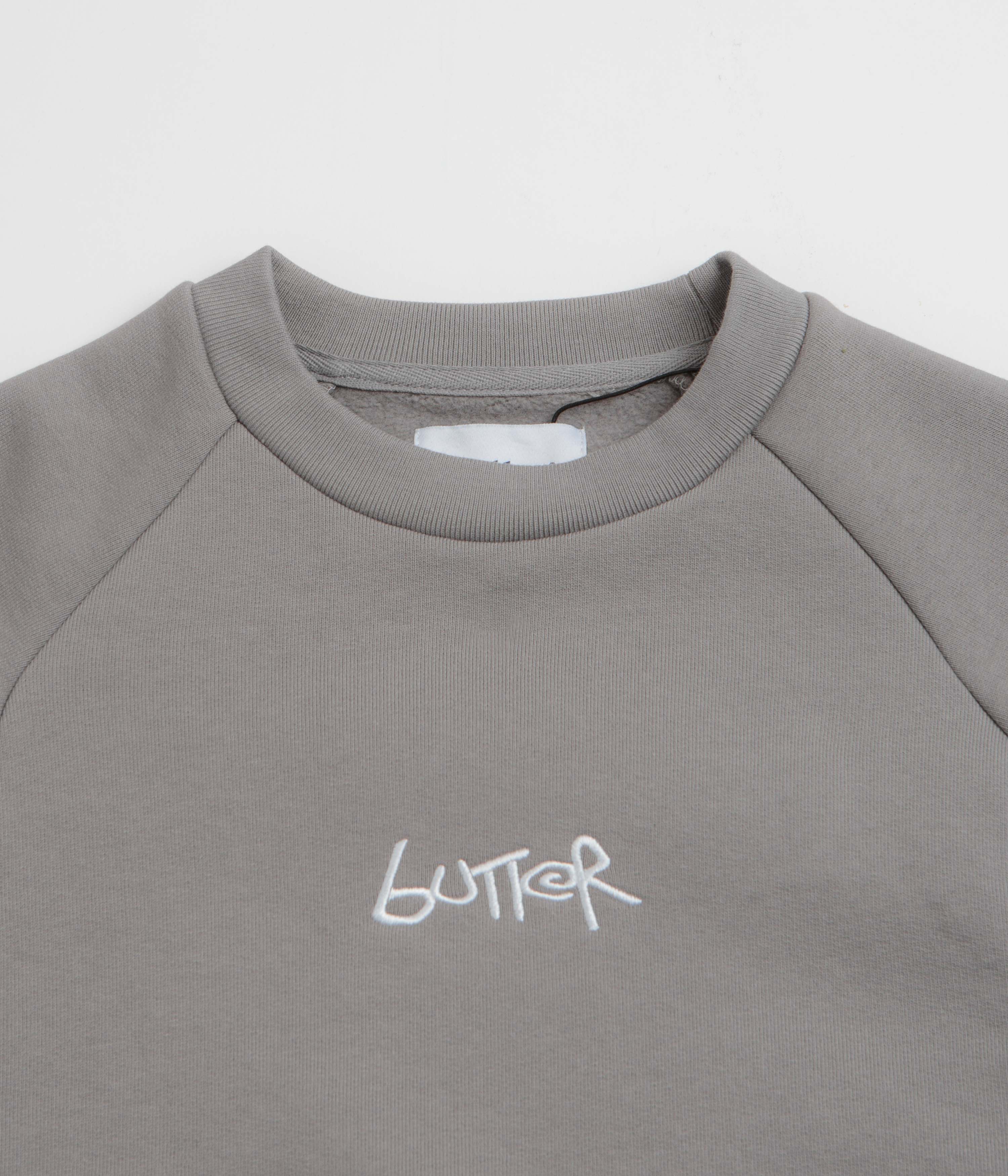 Butter Goods Tread Crewneck Sweatshirt - Concrete / Moss