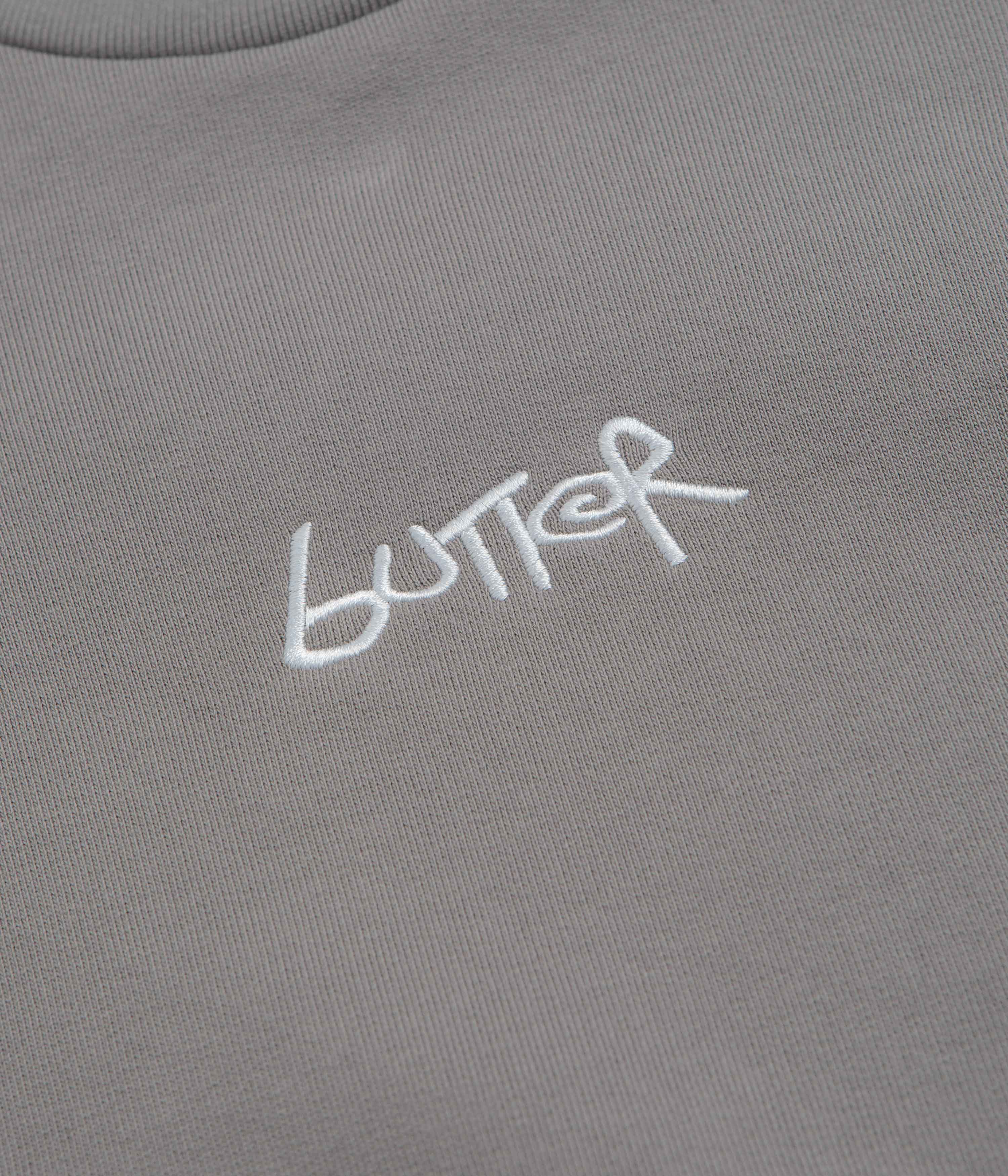 Butter Goods Tread Crewneck Sweatshirt - Concrete / Moss