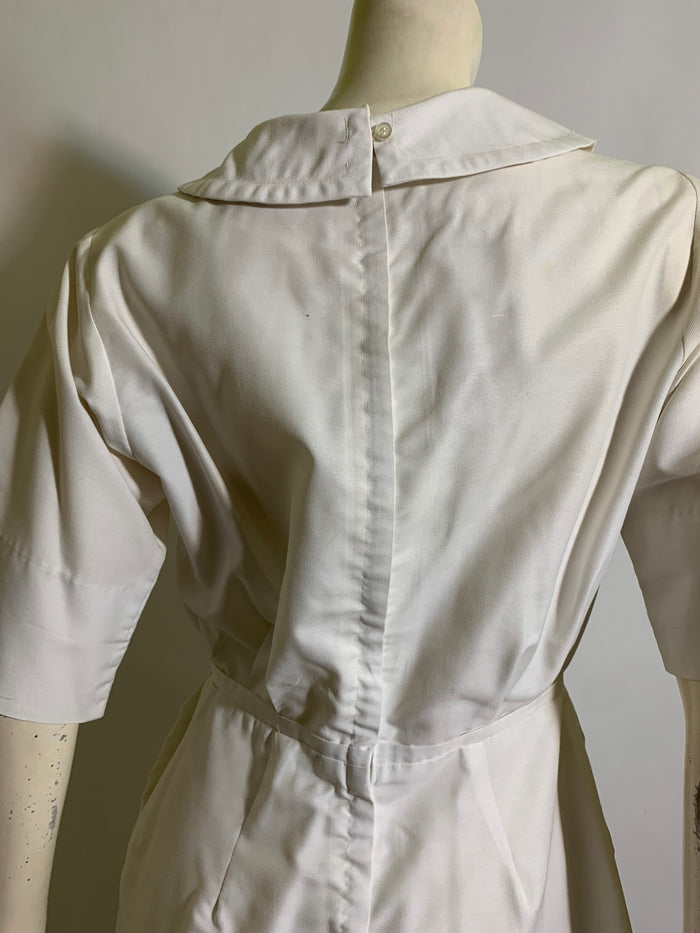Button Back White Nurse Uniform circa 1960s