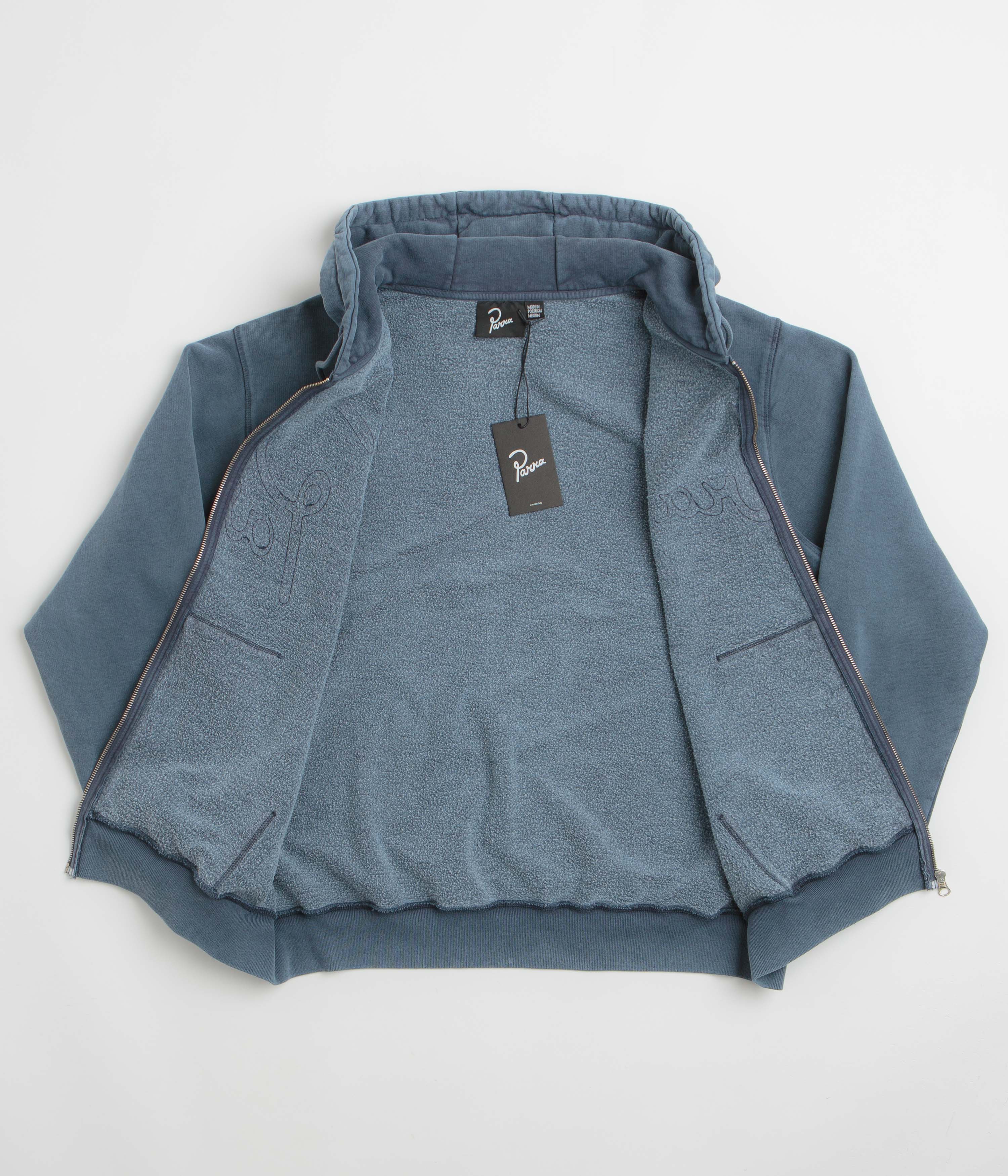 by Parra Not Fade Away Zip Hoodie - Washed Dark Grey