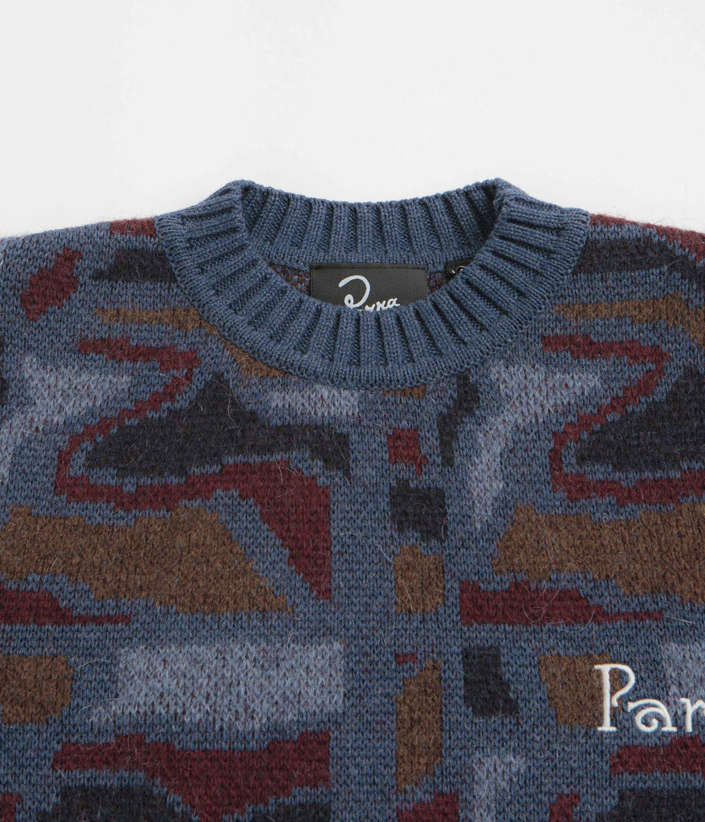 by Parra Repeat FTP Booster Knitted Sweatshirt - Blue