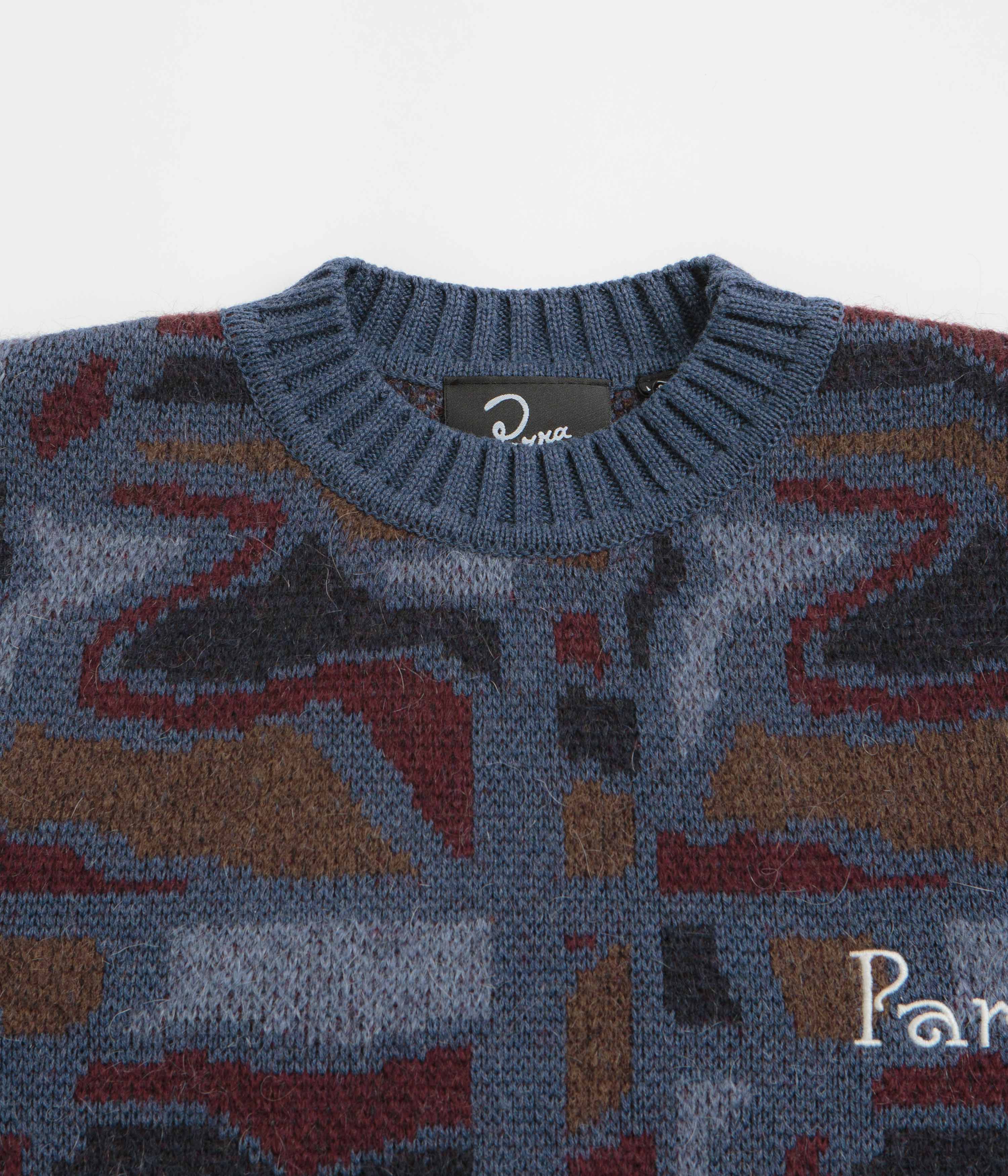 by Parra Repeat FTP Booster Knitted Sweatshirt - Blue
