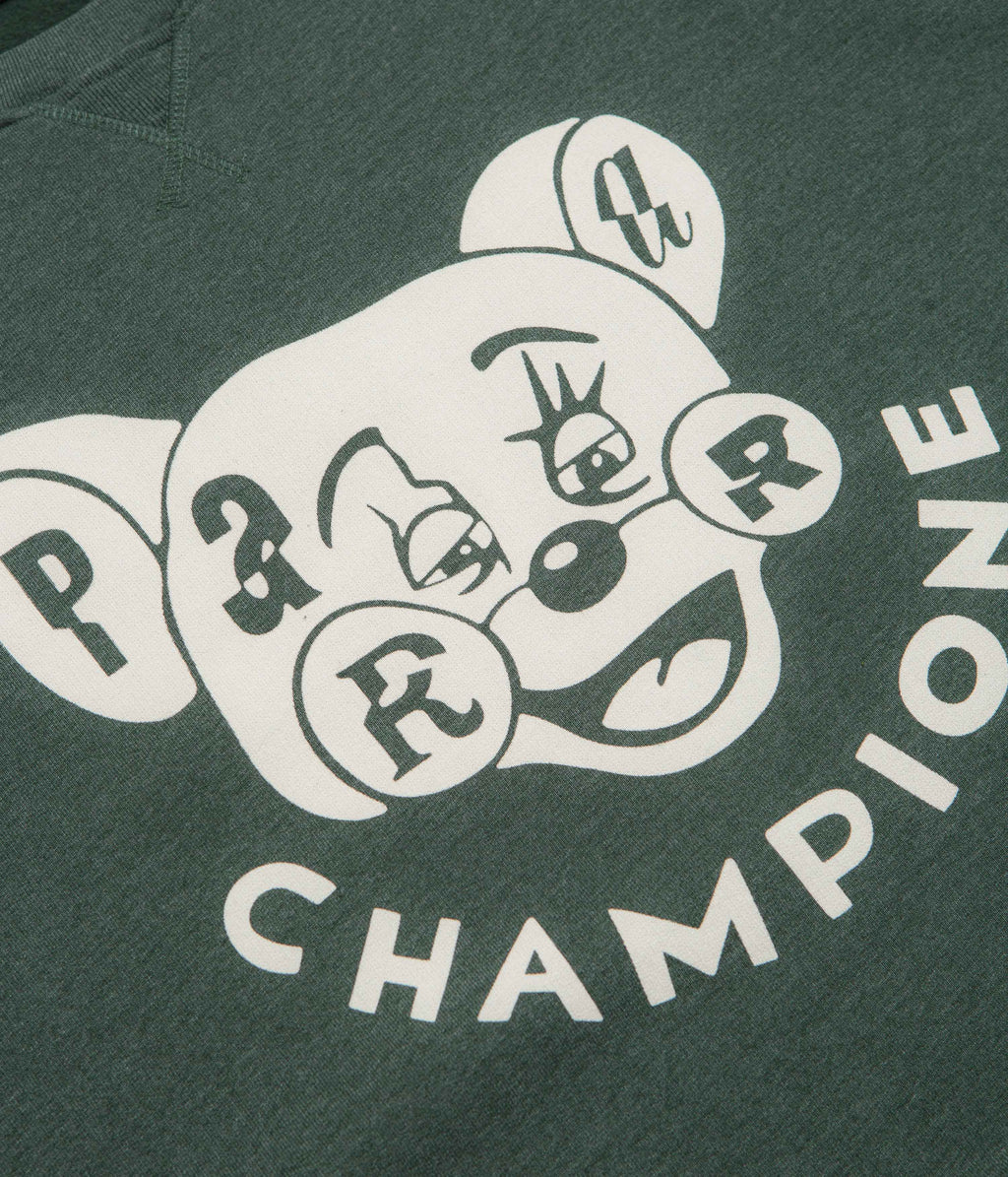 by Parra Tired Champione Crewneck Sweatshirt - Pine Green