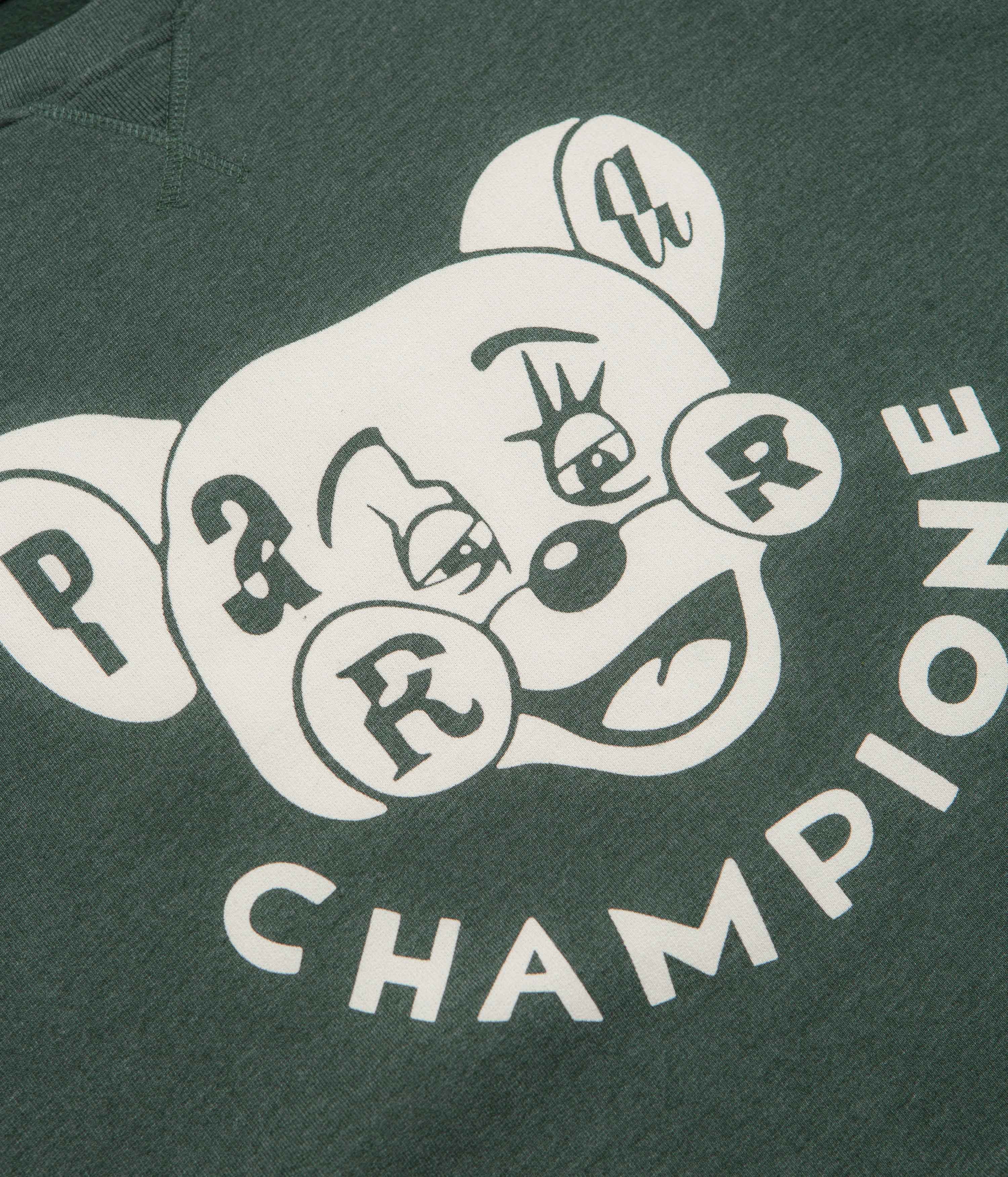 by Parra Tired Champione Crewneck Sweatshirt - Pine Green