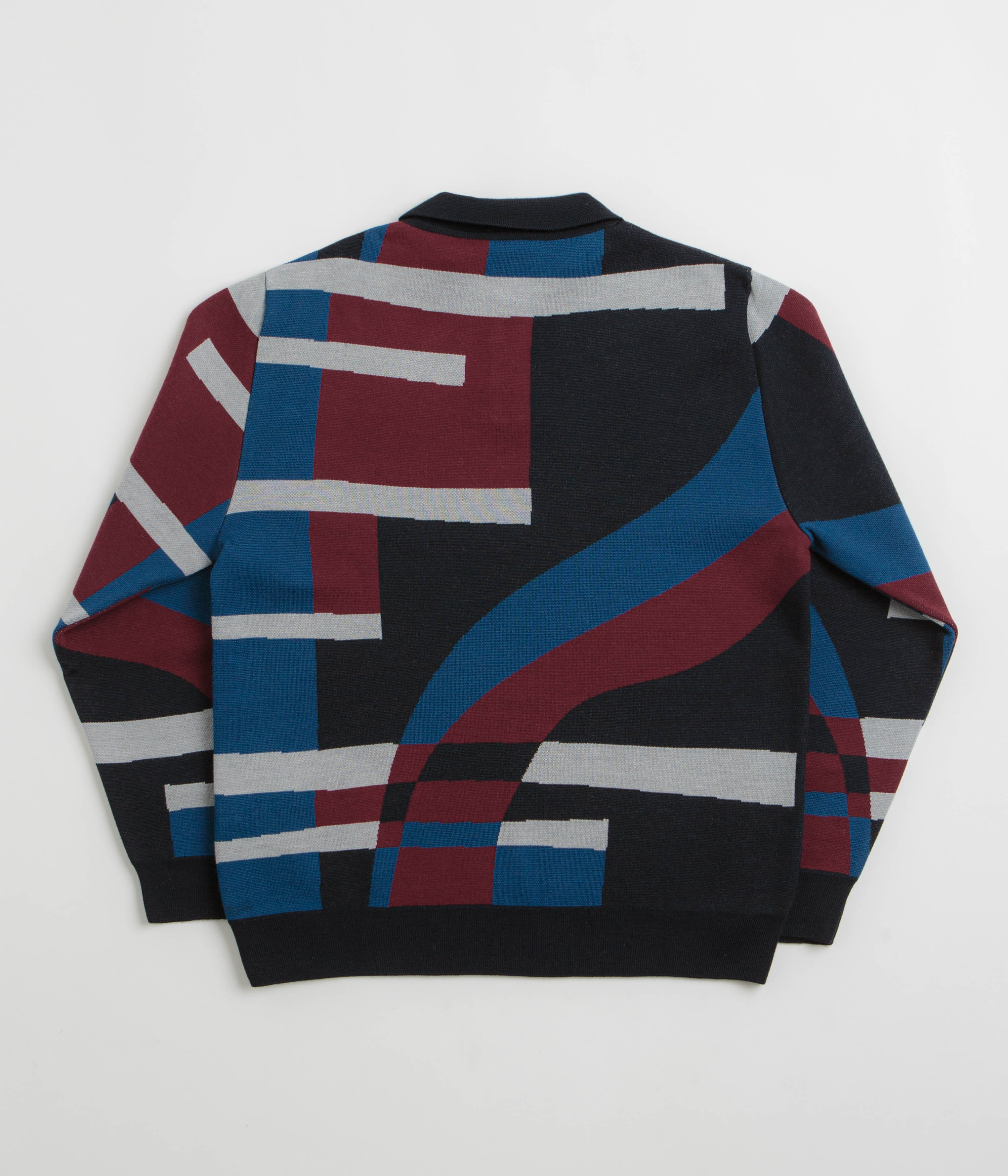 by Parra Vertical Forest Knitted Polo Shirt - Blue