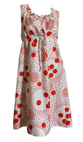 Candy Dot Red and White Ruffled Neckline Empire Waist Dress circa 1960s