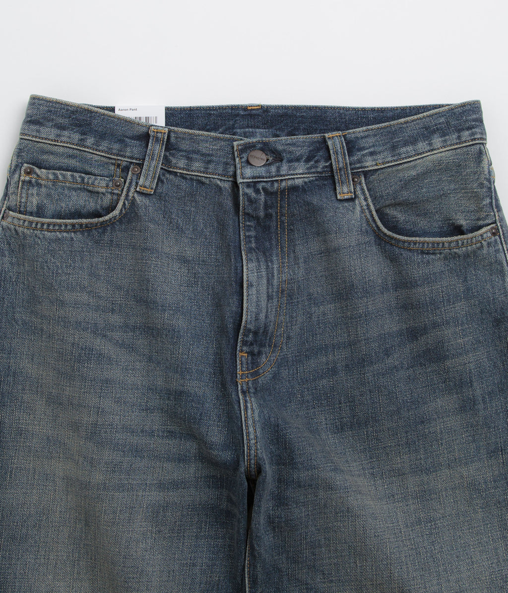 Carhartt Aaron Pants - Blue Worn Used Wash