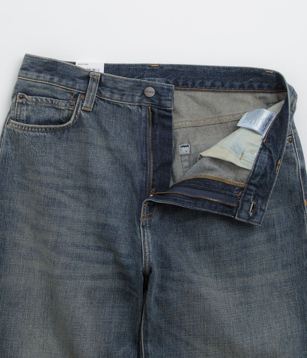 Carhartt Aaron Pants - Blue Worn Used Wash