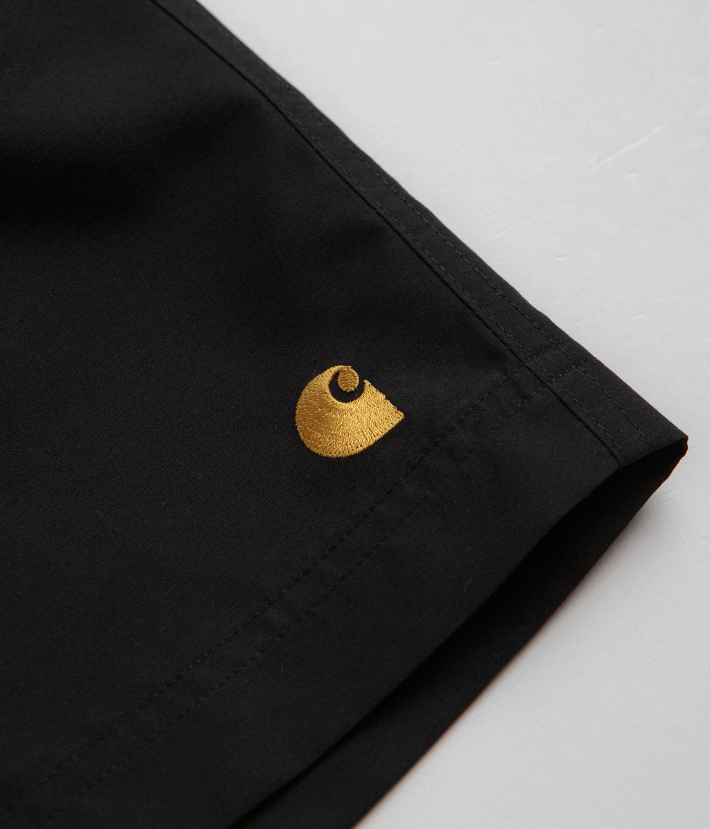 Carhartt Chase Swim Trunks - Black / Gold / Black