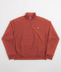 Carhartt Half Zip American Script Sweatshirt - Oxide Red