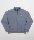 Carhartt Half Zip American Script Sweatshirt - Shady Blue
