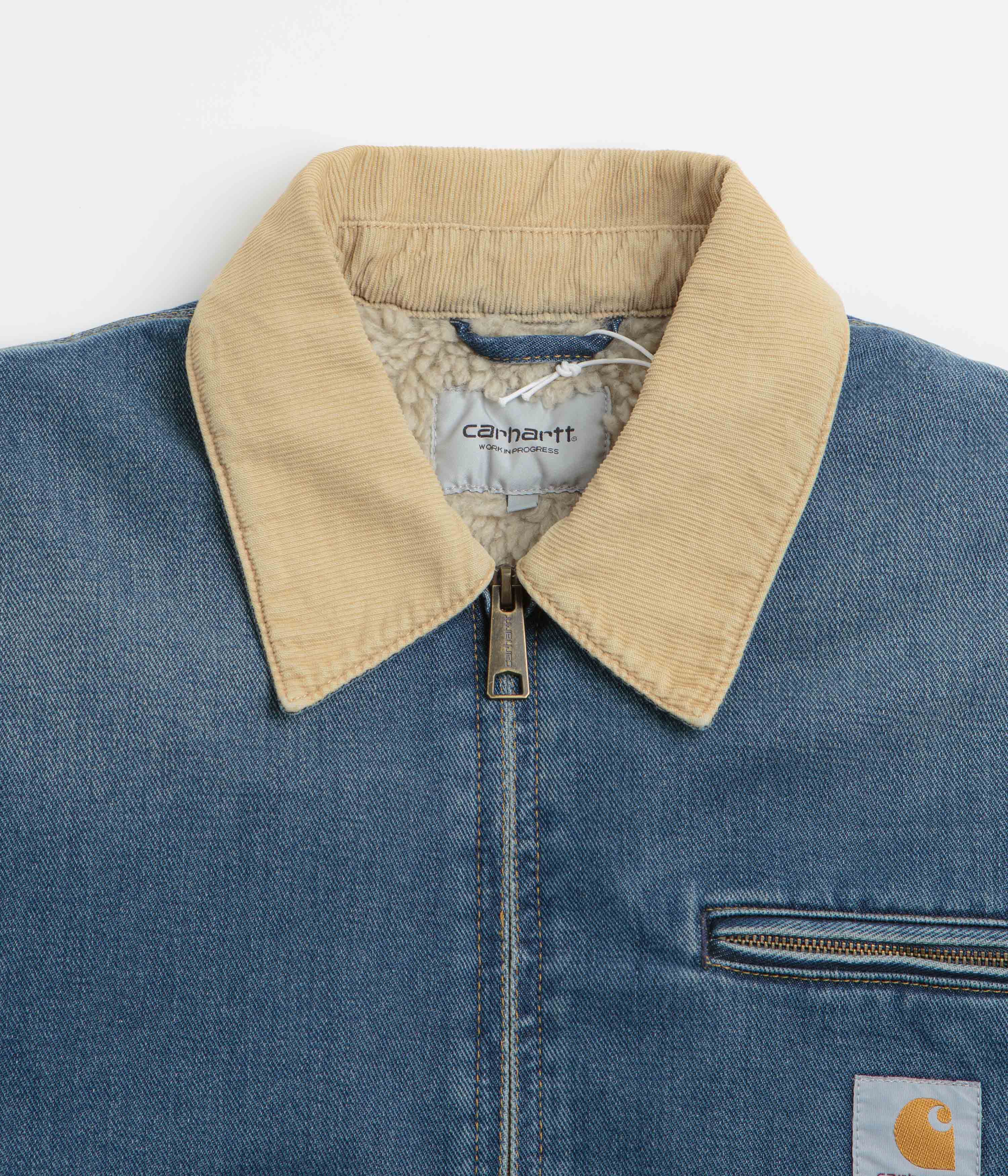 Carhartt OG Detroit Jacket - Blue / Dusty Hamilton Brown Dark Wash