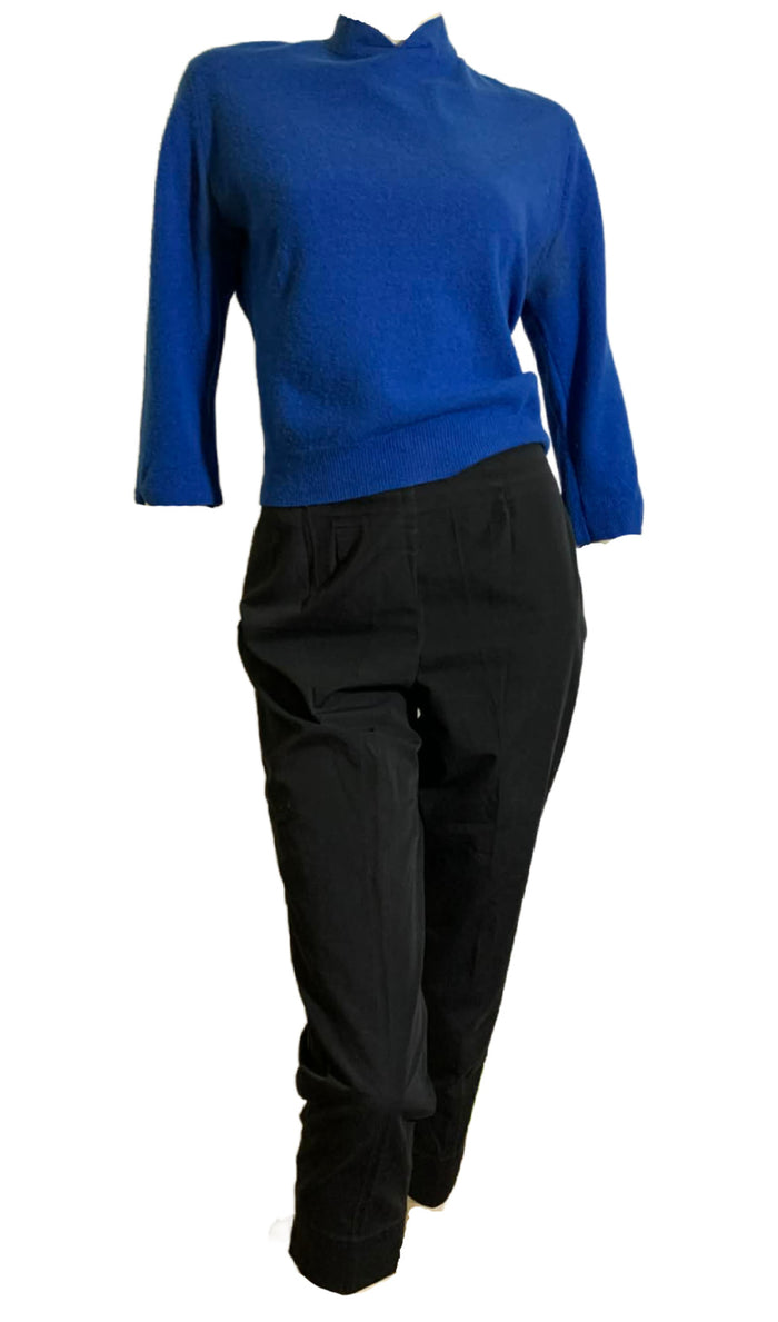 Chic Black Wool Capri Pants circa 1960s