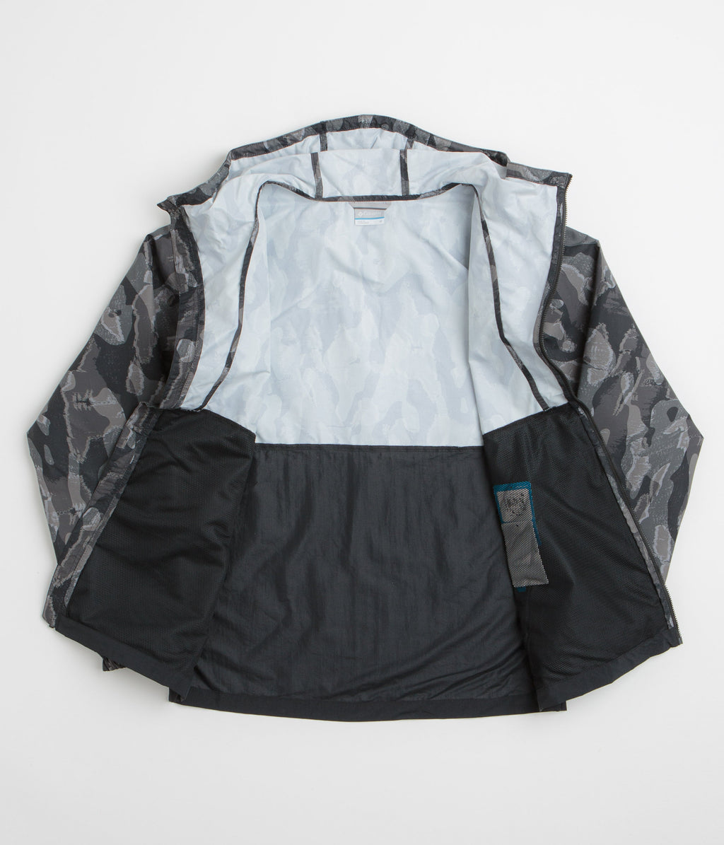 Columbia Spire Valley Printed Windbreaker Jacket - Black Treebark / Black