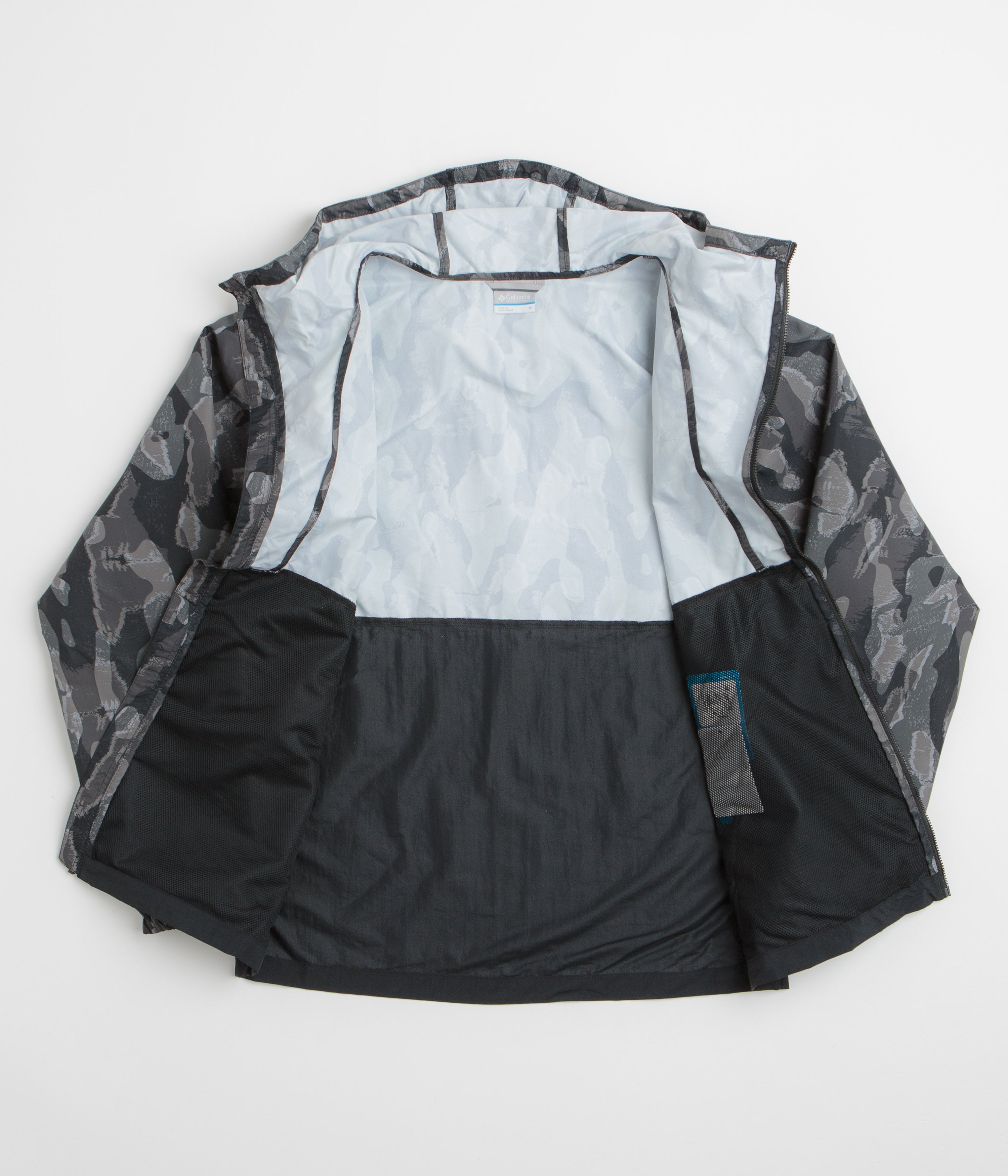 Columbia Spire Valley Printed Windbreaker Jacket - Black Treebark / Black