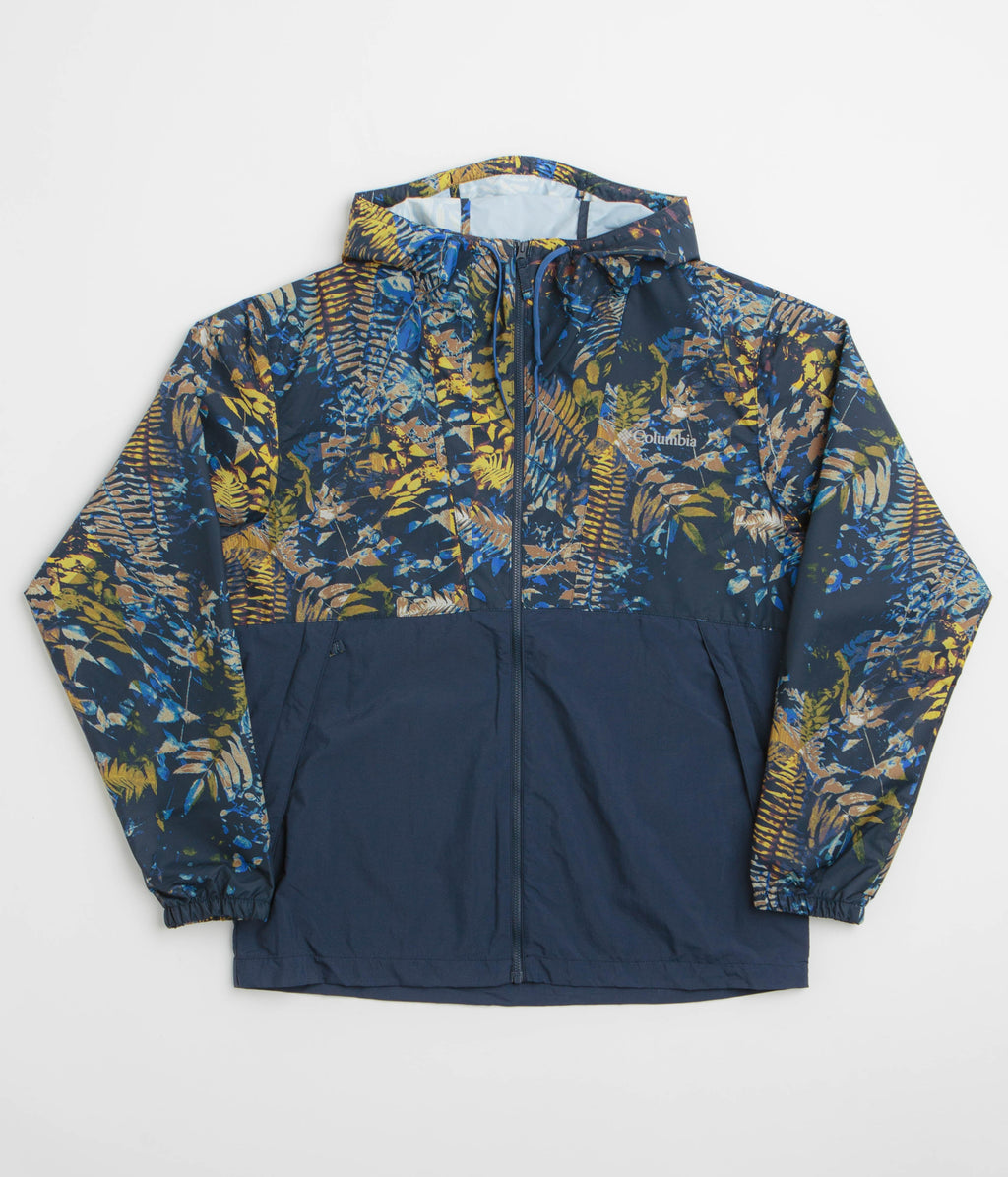 Columbia Spire Valley Printed Windbreaker Jacket - Mountain Blue Geofern / Collegiate Navy