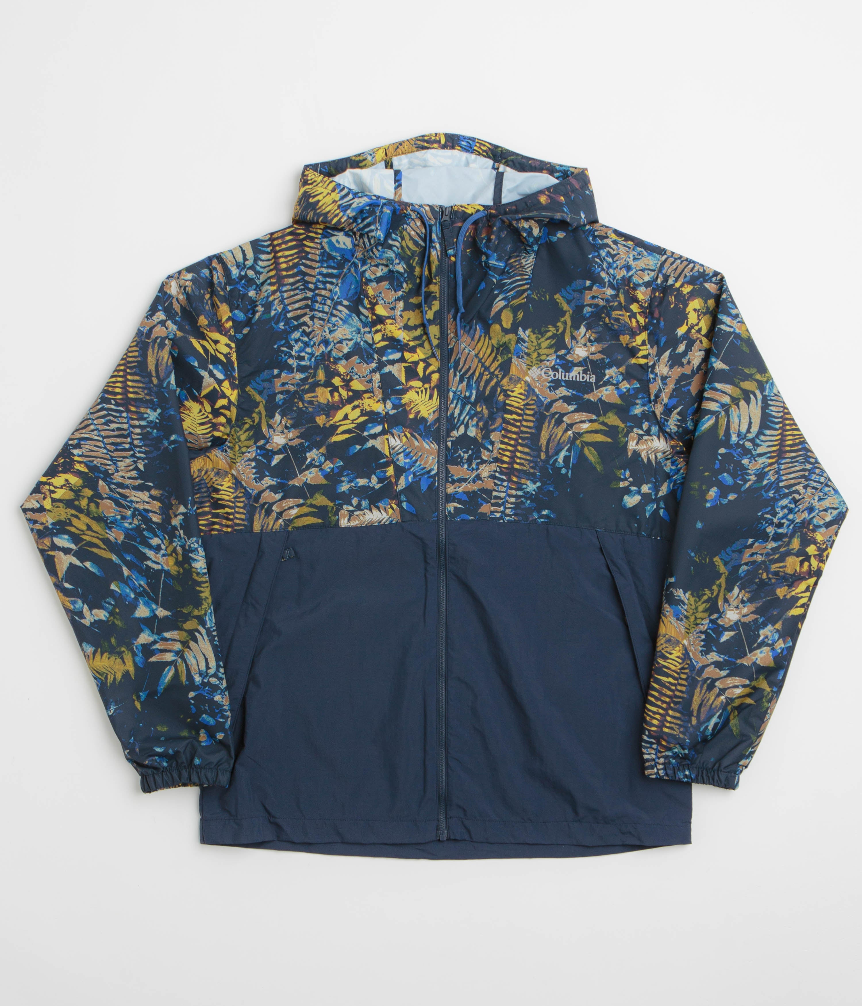 Columbia Spire Valley Printed Windbreaker Jacket - Mountain Blue Geofern / Collegiate Navy