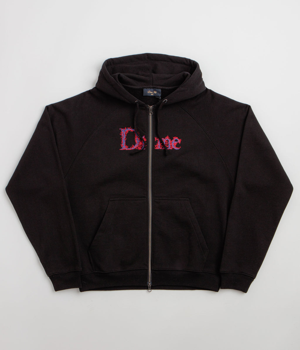 Dime Classic Veins Full Zip Hoodie - Black