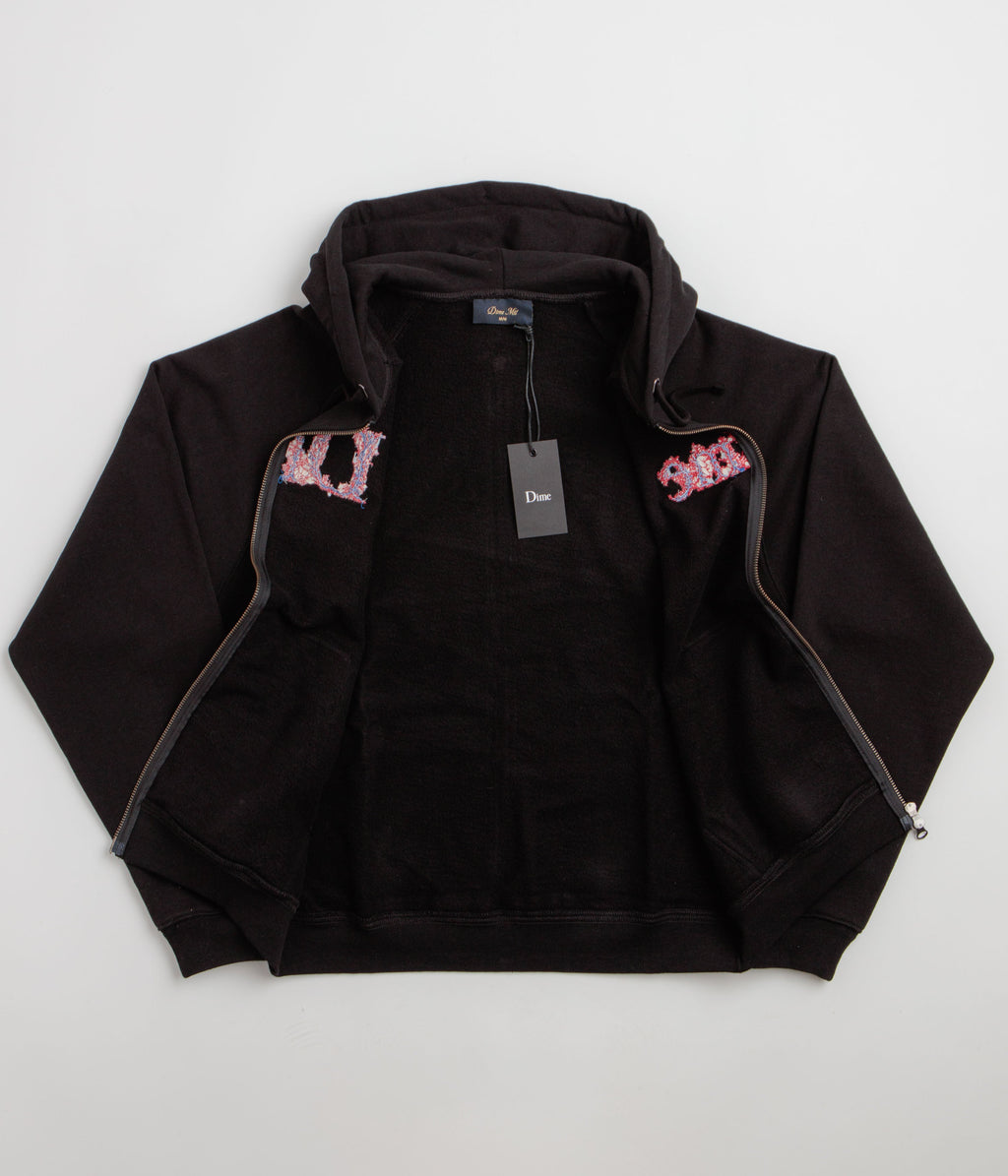 Dime Classic Veins Full Zip Hoodie - Black