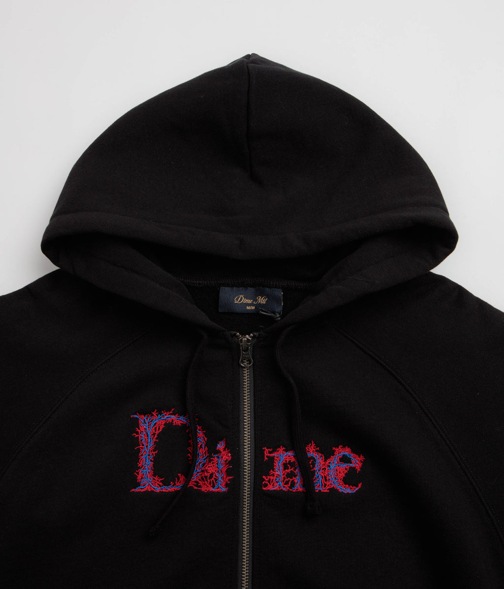 Dime Classic Veins Full Zip Hoodie - Black