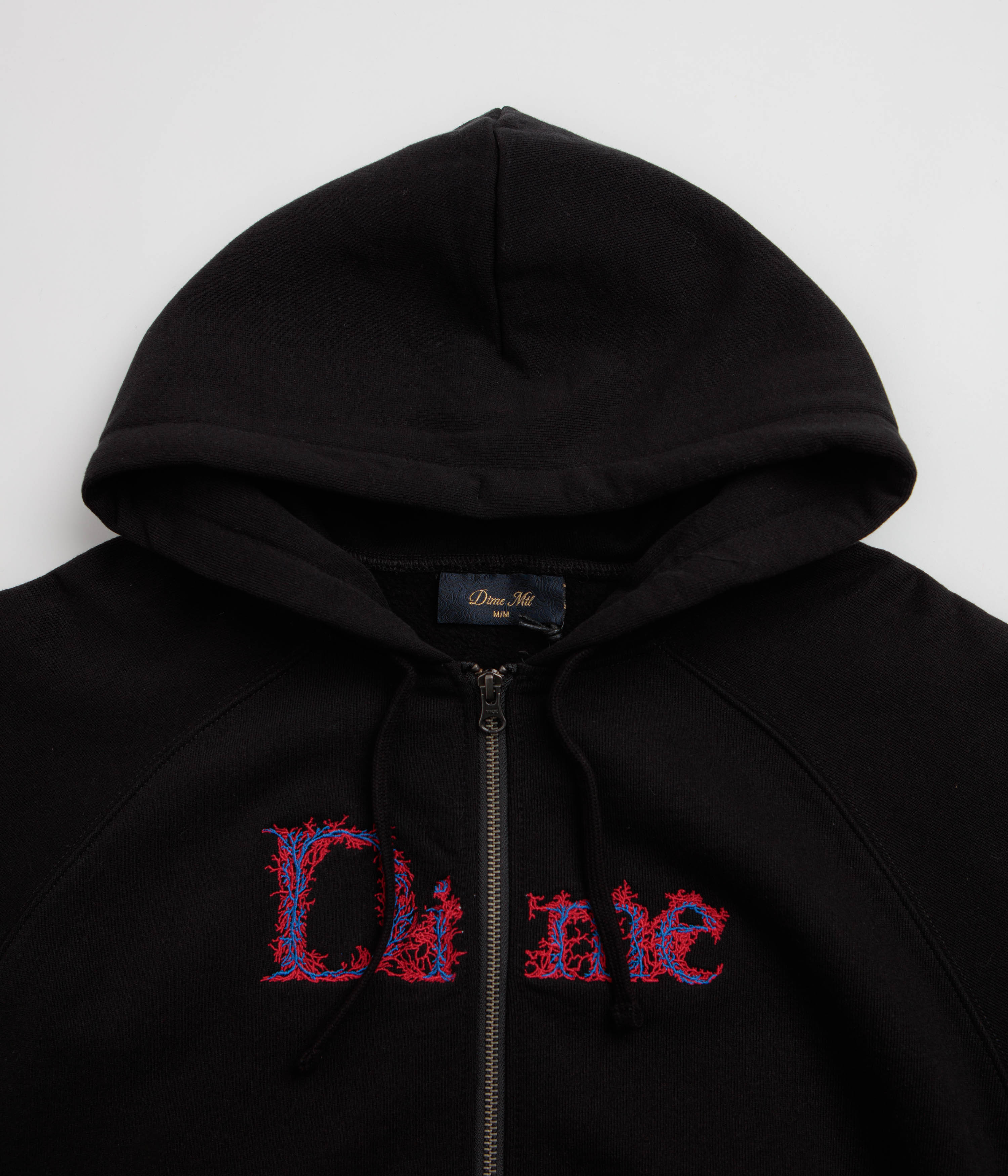 Dime Classic Veins Full Zip Hoodie - Black