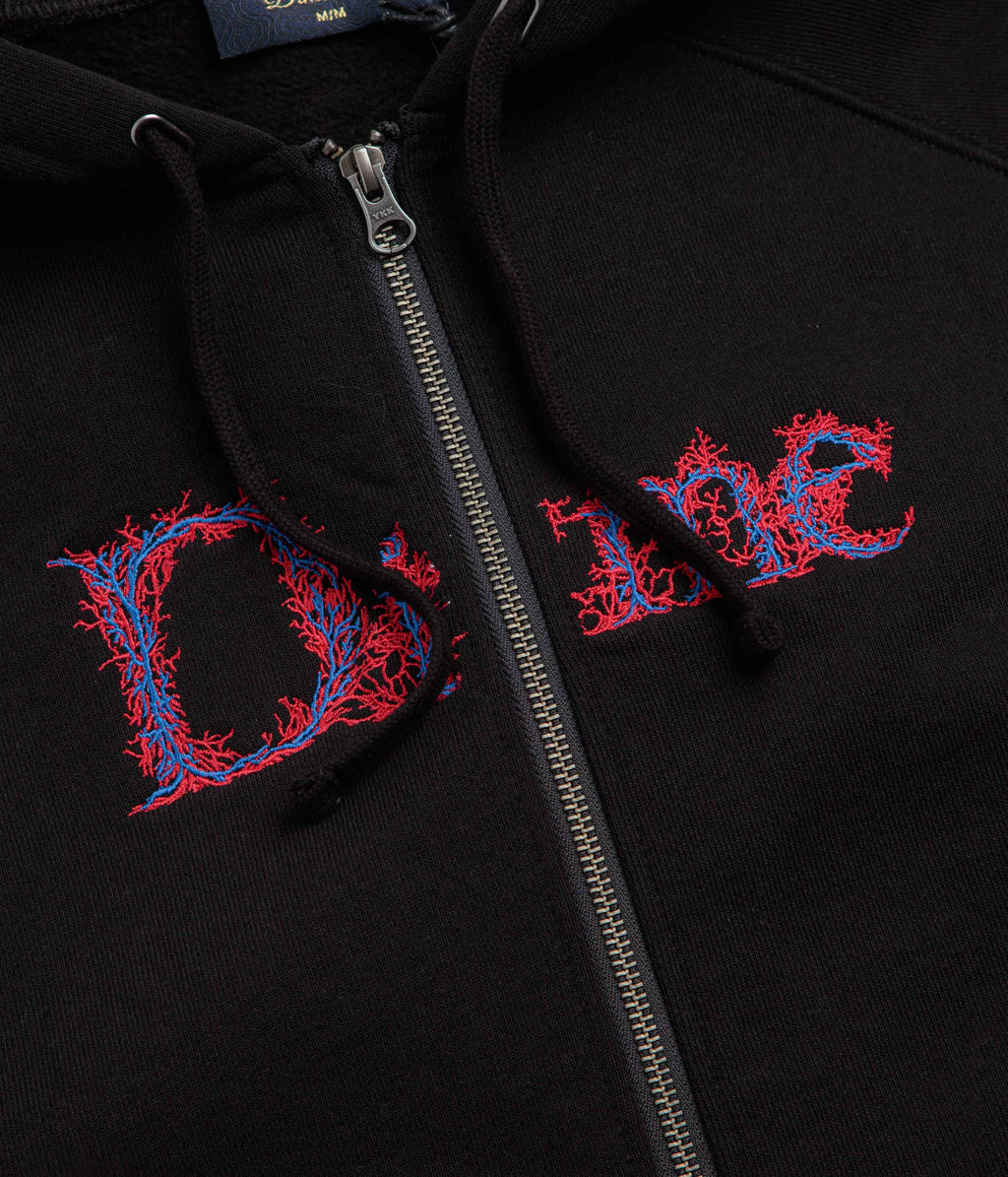 Dime Classic Veins Full Zip Hoodie - Black