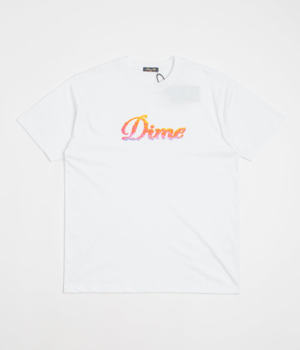 Dime Cursive Cloud T-Shirt - White