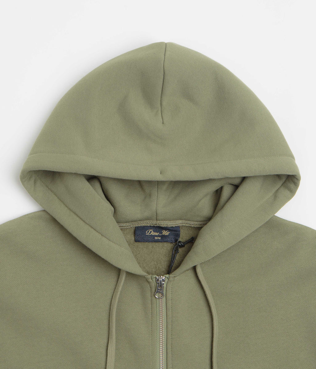 Dime Cursive Full Zip Hoodie - Army Green