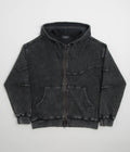 Dime Premium Waffle Full Zip Hoodie - Faded Black