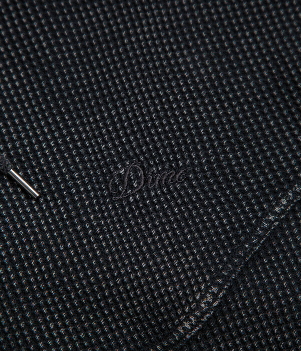 Dime Premium Waffle Full Zip Hoodie - Faded Black