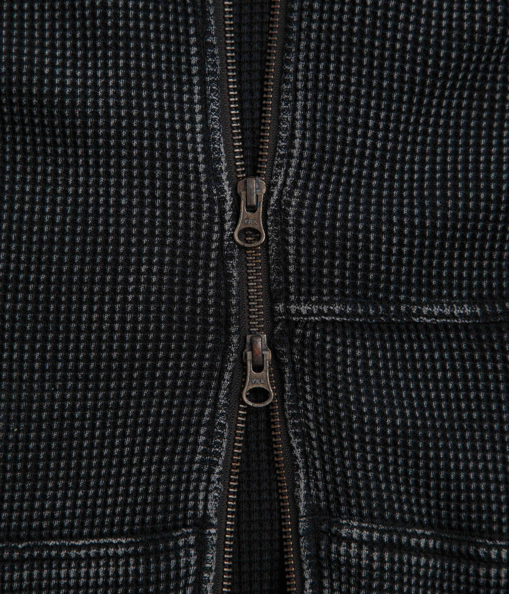 Dime Premium Waffle Full Zip Hoodie - Faded Black