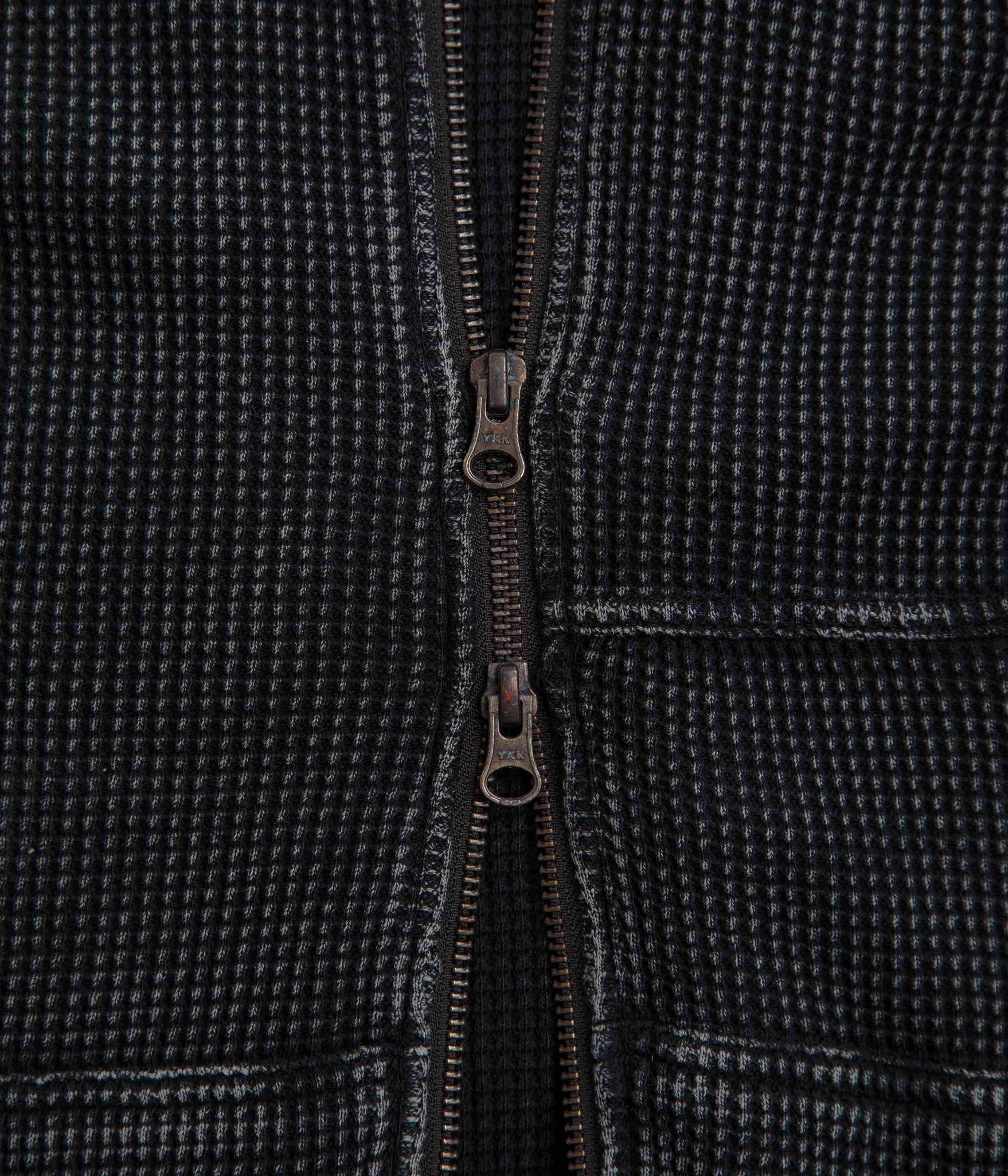 Dime Premium Waffle Full Zip Hoodie - Faded Black