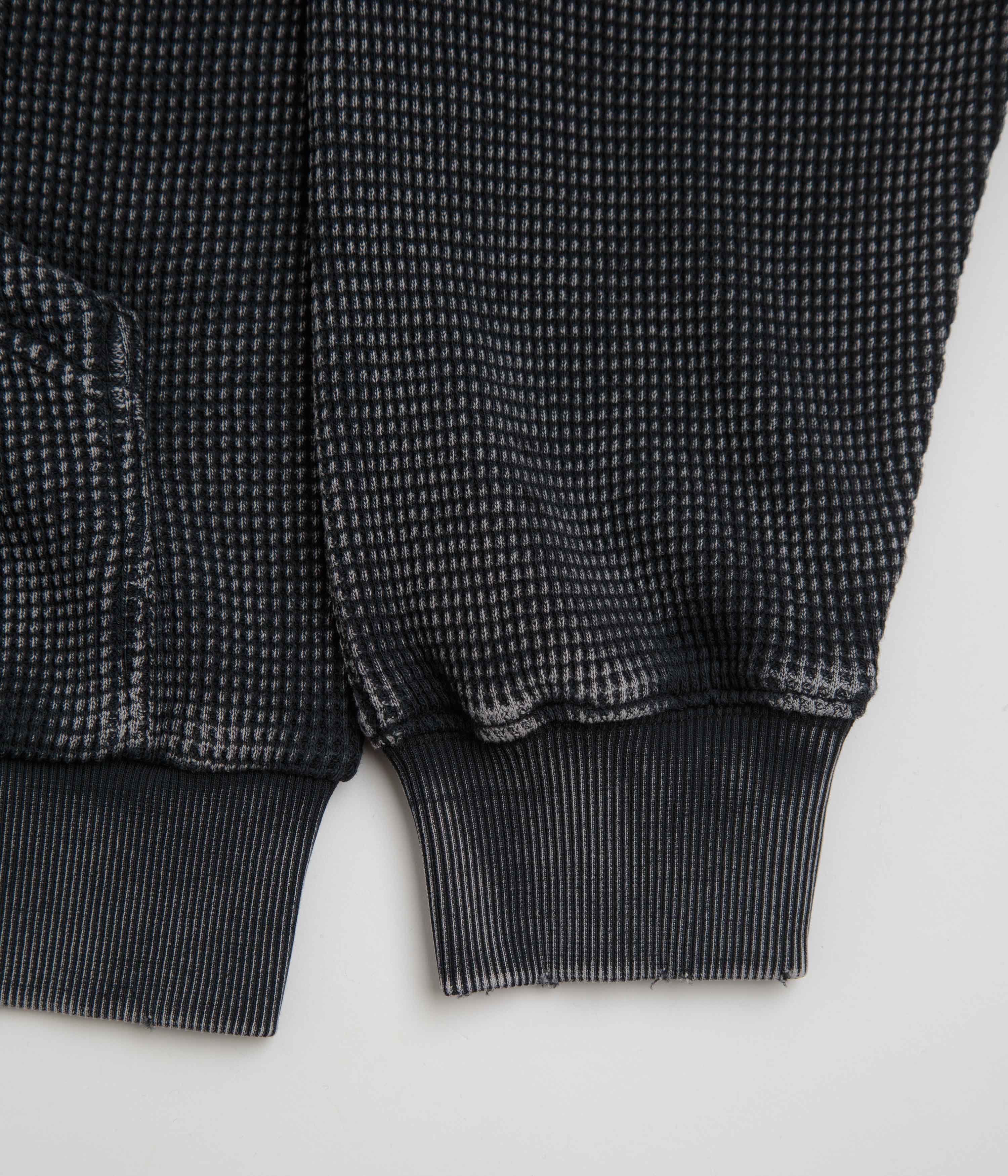 Dime Premium Waffle Full Zip Hoodie - Faded Black