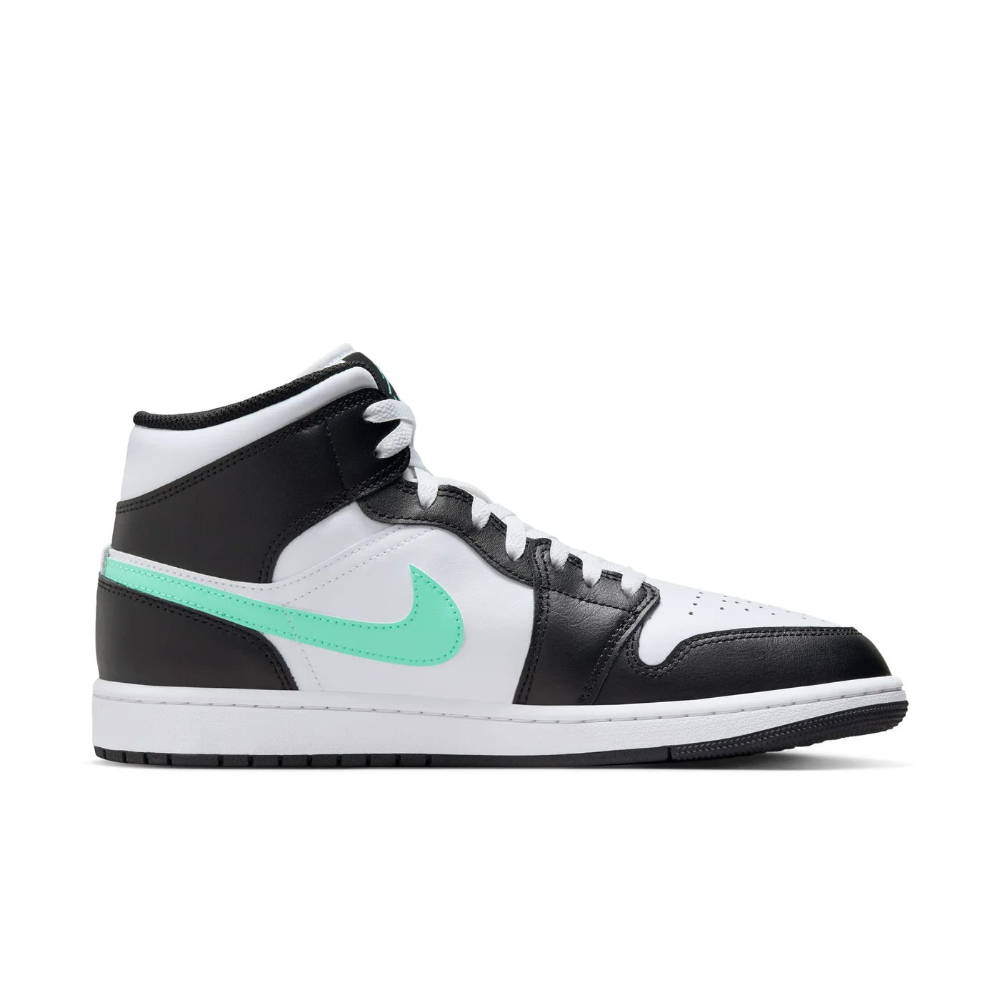 Men's Jordan 1 Mid White/Green Glow-Black (DQ8426 103)