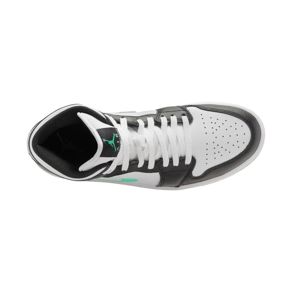 Men's Jordan 1 Mid White/Green Glow-Black (DQ8426 103)