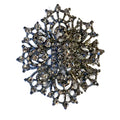 Dramatic Bright Clear Rhinestone Statement Brooch circa 1980s
