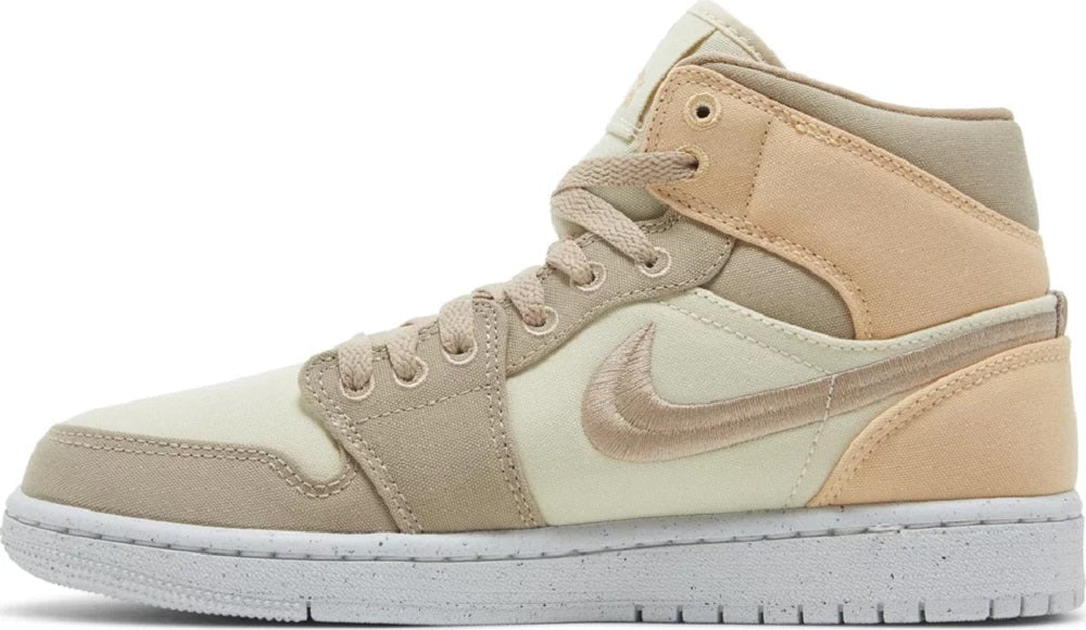 Women's Air Jordan 1 Mid SE "Canvas Khaki" Muslin/Dsrt/Gld (DV0427 102)