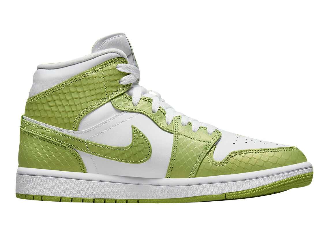 Women's Jordan 1 Mid SE "Green Phyton" Wht/Vivid Green-Wht (DV2959 113)