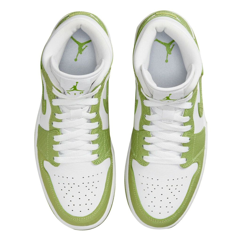 Women's Jordan 1 Mid SE "Green Phyton" Wht/Vivid Green-Wht (DV2959 113)