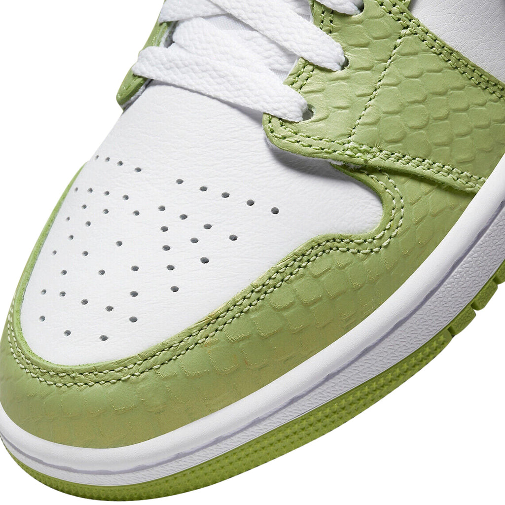 Women's Jordan 1 Mid SE "Green Phyton" Wht/Vivid Green-Wht (DV2959 113)
