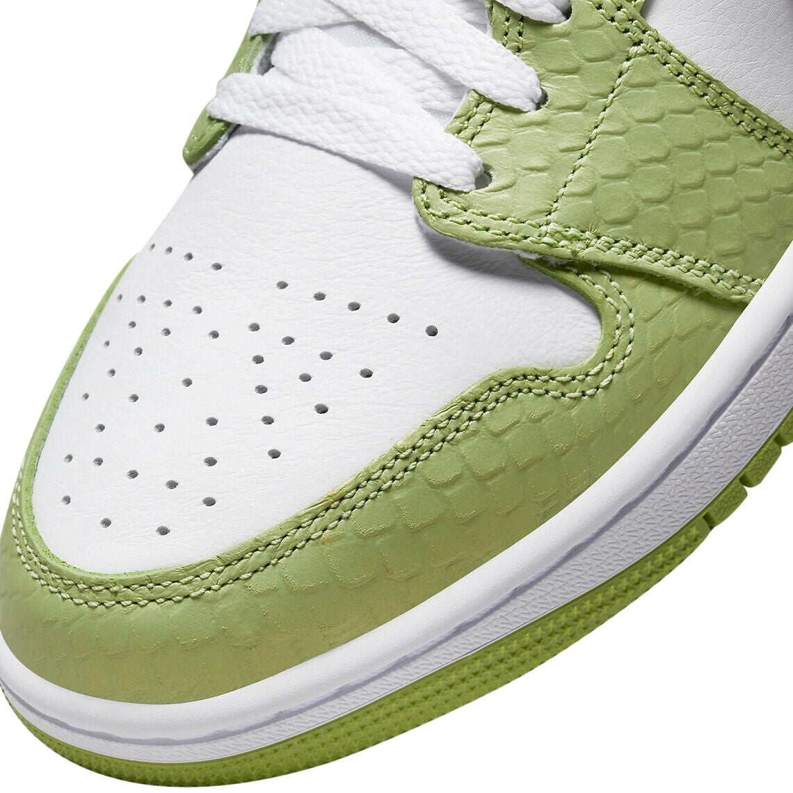 Women's Jordan 1 Mid SE "Green Phyton" Wht/Vivid Green-Wht (DV2959 113)